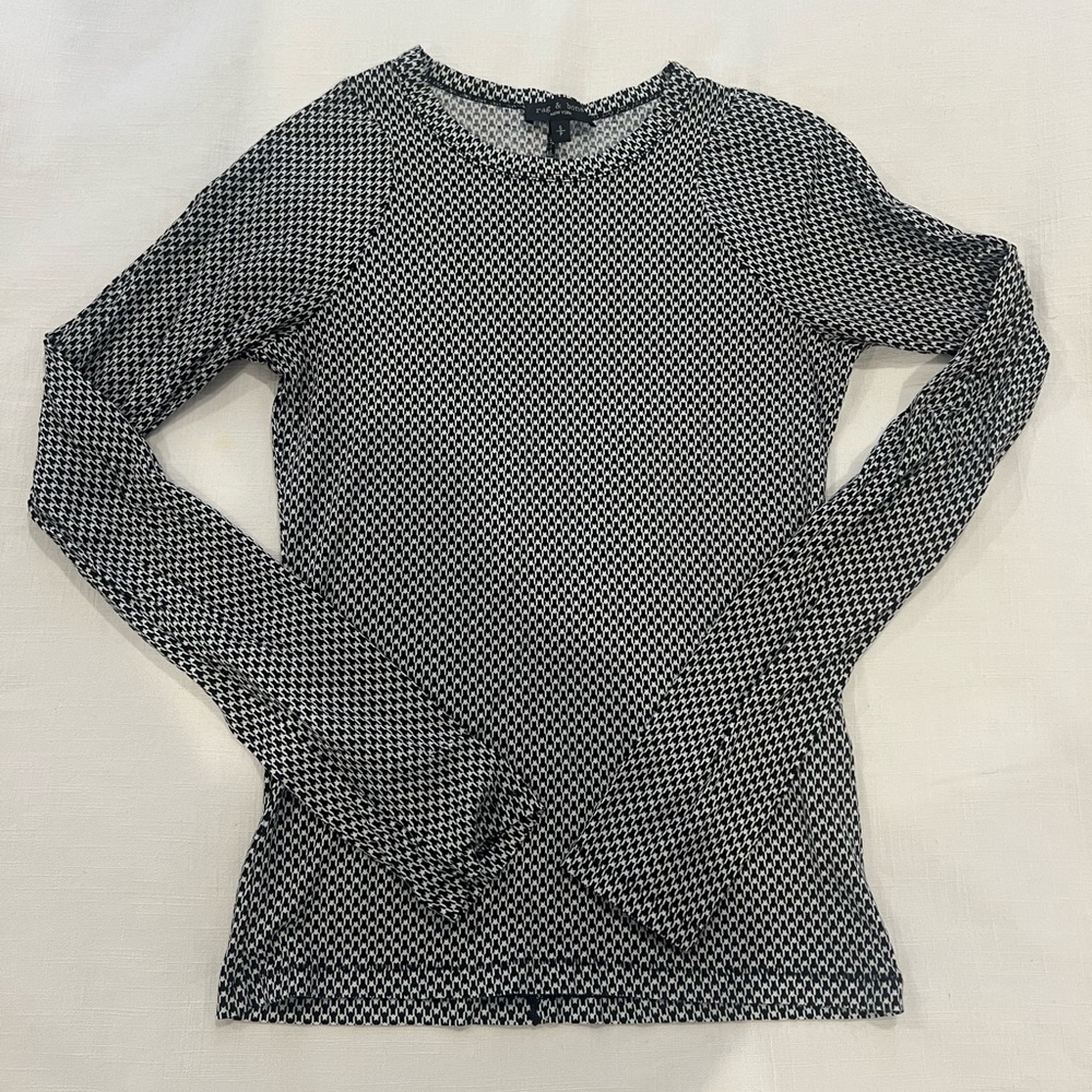 Rag & Bone Houndstooth Pattern Top - Size Small - image 2